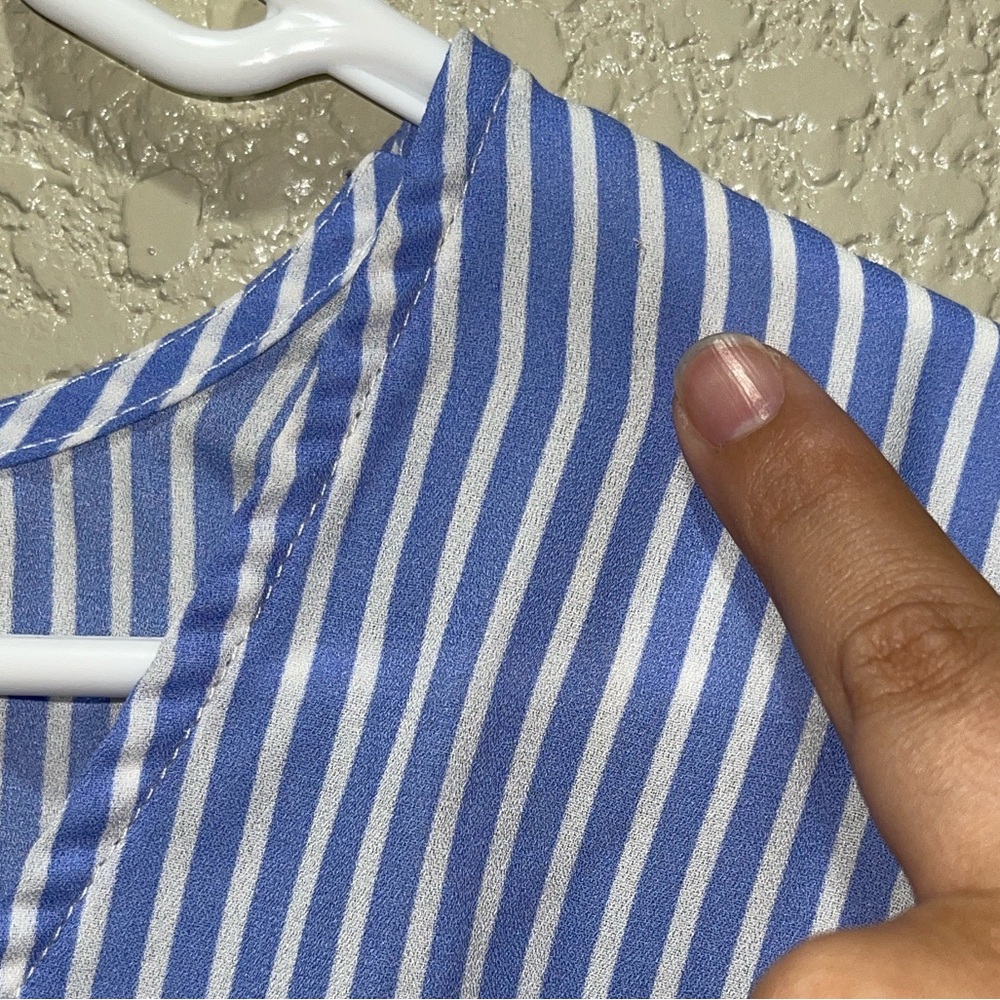 Como Vintage Striped Blouse with Ruffle Sleeves - Picture 5 of 6